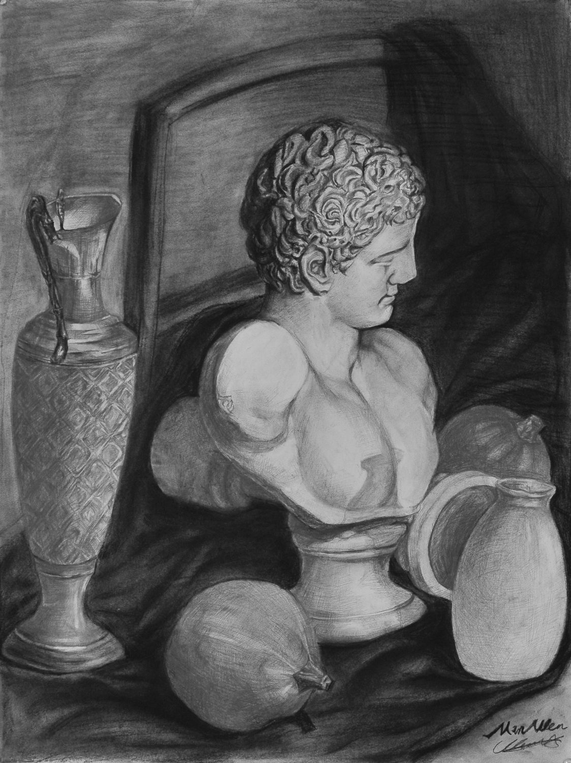 thumbnail of Untitled by Min Wen. Medium: Charcoal on Paper. Size 24 x 18 inches Date 2014