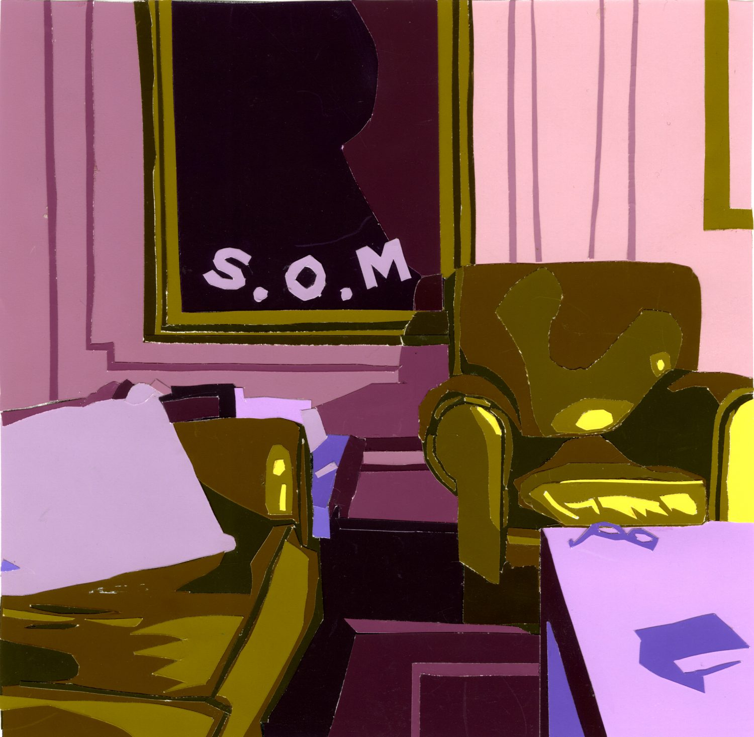 thumbnail of Complementary Color, Front Room by Robert Bock. Medium: Color Aid Paper. Size 11 x 14 inches Date 2014