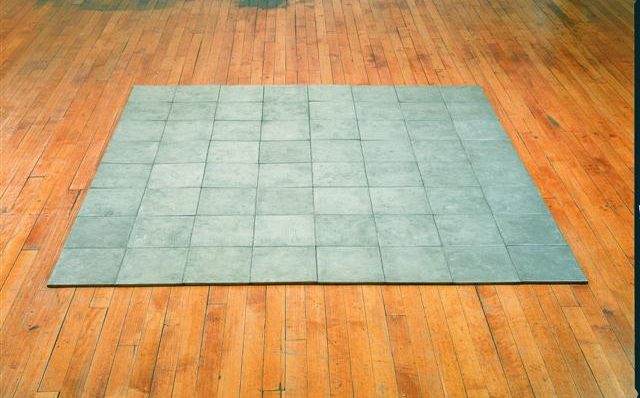 thumbnail of Untitled by Carl Andre. Medium: Steel Plates. Size 64 x 64 in. 64 Units, 3/8 x 8 x 8 in Date 1967