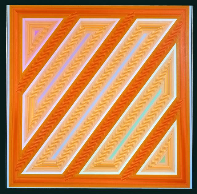 thumbnail of Diagonal Orange by Richard Anuskiewicz. Medium: Acrylic on Canvas. Size 72 x 72 in Date 1970