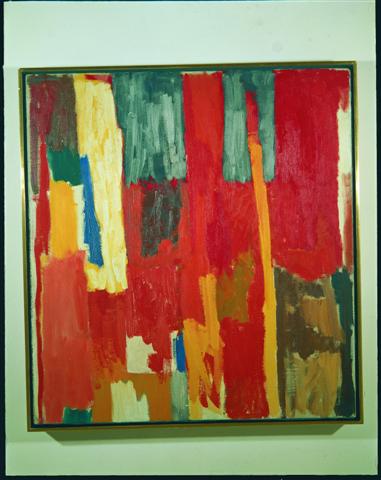 thumbnail of Untitled by George Cavallon. Medium: Oil on Canvas. Size 28 x 26 in Date 1957