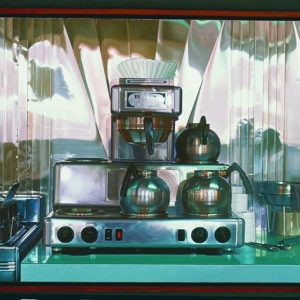 thumbnail of Coffee Machine by Ralph Goings. Medium: Oil on Canvas. Size 26 x 36 in Date 1991