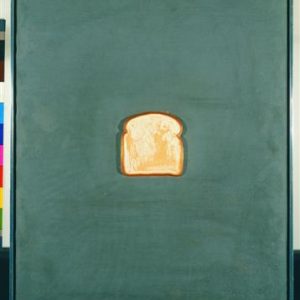 thumbnail of Bread by Jasper Johns. Medium: Lead Relief with Hand-Coloring in Oil Paint and Collage. Size 20 x 24 in Date 1969