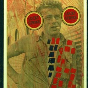 thumbnail of James Dean (Lucky Strike) by Ray Johnson. Medium: Collage on Cardboard Panel. Size 10 1/2 x 7 1/2 in Date 1957