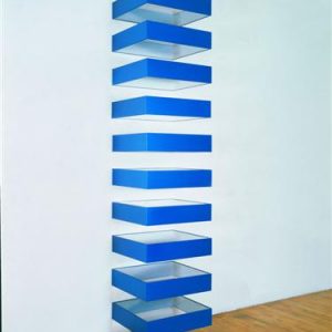 thumbnail of Untitled by Donald Judd. Medium: Anodizedfast Blue Aluminum with Clear Plexiglass Top and Bottom. Size 114 x 27 x 24 in 10 Fragments 6 x 27 x 24 in Date 1989