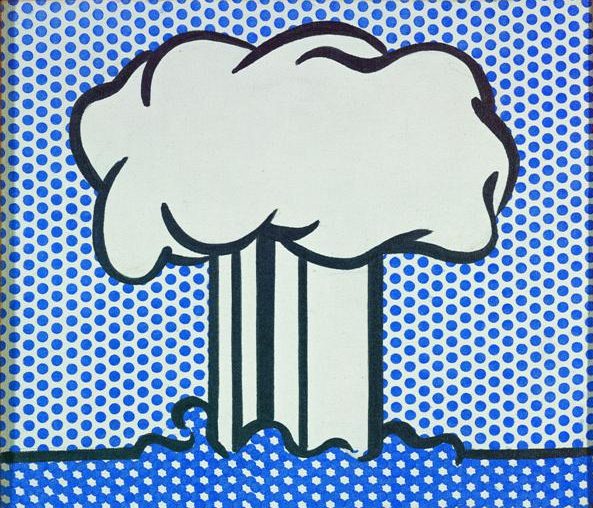 thumbnail of Atomic Landscape by Roy Lichtenstein. Medium: Oil and Magna on Canvas. Size 14 x 16 in Date 1966