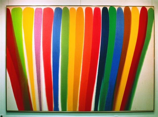 thumbnail of While by Morris Louis. Medium: Acrylic on Canvas. Size 96 1/2 x 136 1/2 in Date ca. 1959-60
