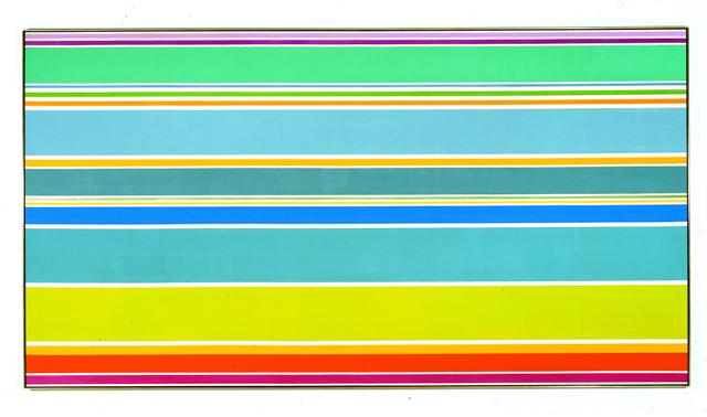 thumbnail of Summer Plain by Kenneth Noland. Medium: Acrylic on Canvas. Size 81.1/4 x 149 in Date 1967