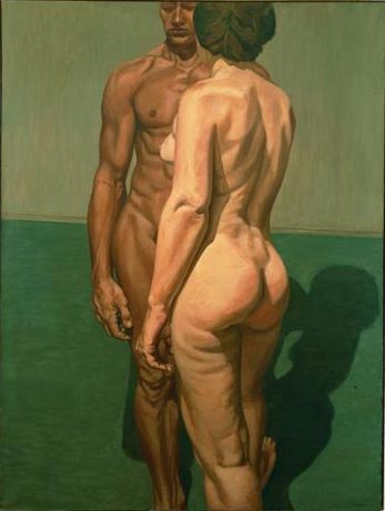 thumbnail of Two Standing Models by Phillip Pearlstein. Medium: Oil on Canvas. Size 72 x 54 in Date 1964