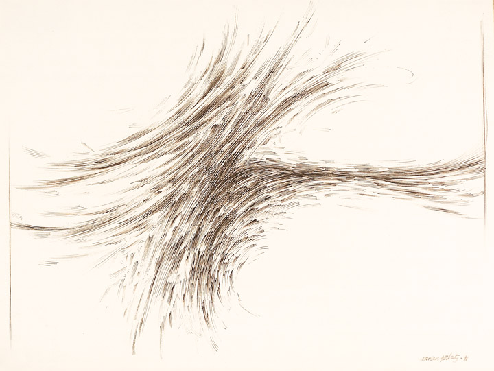 thumbnail of Big Wave by american artist Norman Gorbaty. medium: ink on paper. dimensions: 16 x 21 inches. date: 1991