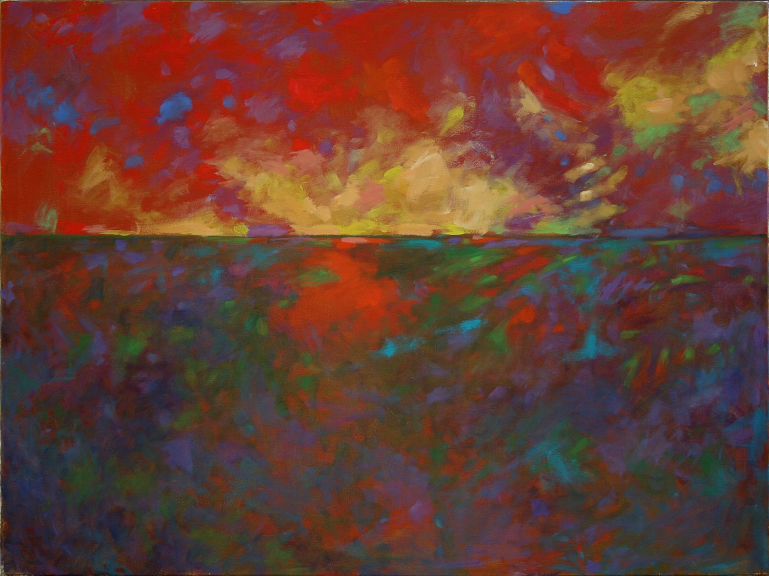 thumbnail of Flat Land II by American artist Norman Gorbaty. medium: oil on canvas. dimensions: 30 x 40 inches. date: 2006