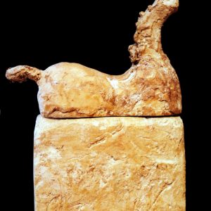 thumbnail of Horse Up by american artist Norman Gorbaty. medium: plaster. dimensions: 18.5 x 11 x 4 inches. date: 1999