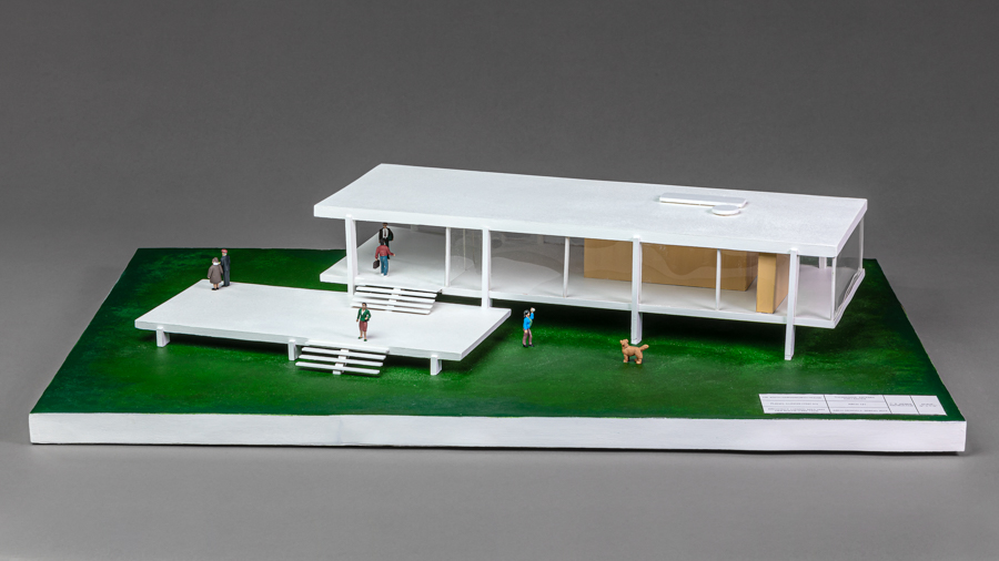 thumbnail of Detail of Thomasina Artemis Gallagher Model of Farnsworth House (1947-52) – Plano, Illinois. medium: foam core. date: 2019