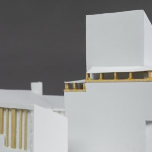 thumbnail of Detail of Miguel Garcia Model of Säynätsalo Town Hall, Finland. medium: foam core. date: 2017