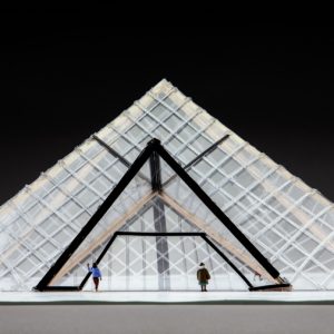 thumbnail of Chelsea Cameron Model of The Pyramid of the Louvre Museum, Paris, France. medium: plexiglass, foam core. date: 2018