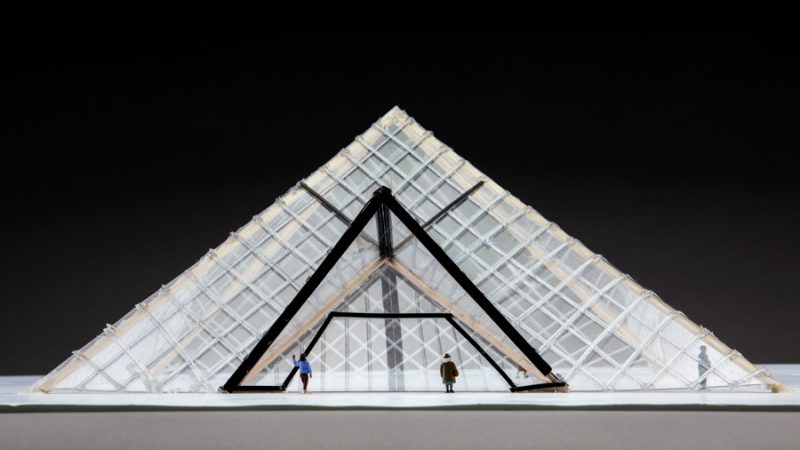 Chelsea Cameron Model of The Pyramid of the Louvre Museum, Paris, France. medium: plexiglass, foam core. date: 2018