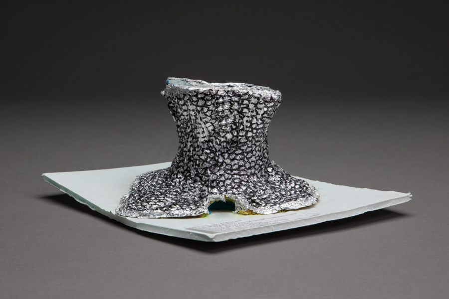 thumbnail of Detail of Zhantao Chen Model of Soumaya Museum in Mexico City. medium: Foamboard, aluminum foil. date: 2018