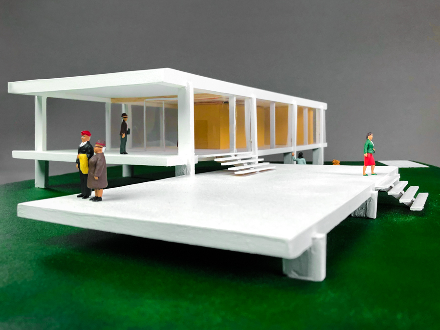 thumbnail of Thomasina Artemis Gallagher Model of Farnsworth House (1947-52) – Plano, Illinois. medium: foam core. date: 2019