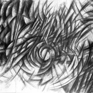 thumbnail of Jazz Study by american artist Norman Gorbaty. medium: charcoal on paper. dimensions: 40 x 78 inches. date: 1997