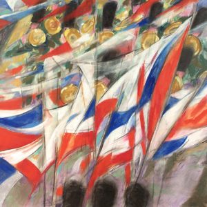 thumbnail of Parade at You by American artist Norman Gorbaty. medium: pastel on paper. dimensions: 26 x 40 inches. date: 2004
