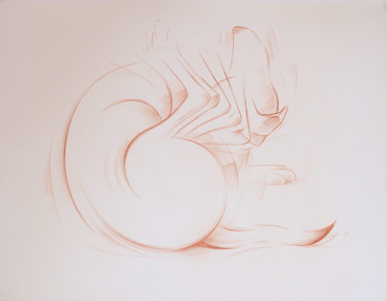 thumbnail of Scratching Dog I by american artist Norman Gorbaty. medium: conte on paper. dimensions: 21 x 30 inches. date: unknown