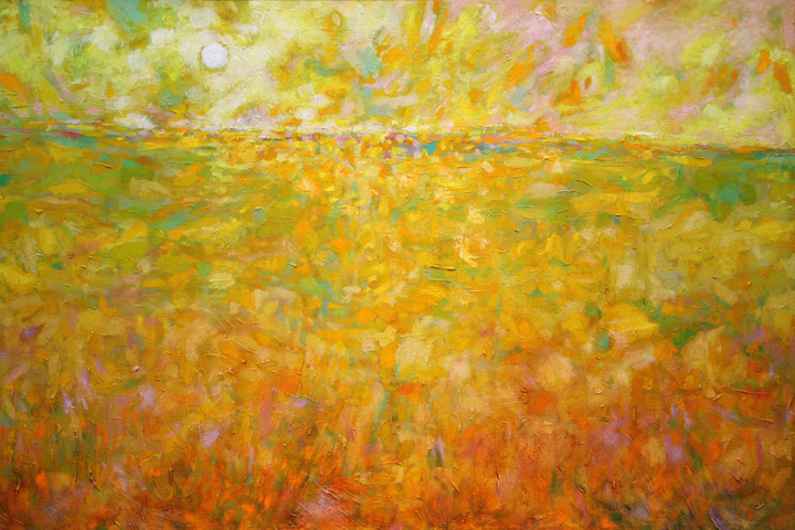thumbnail of Sun Day by american artist Norman Gorbaty. medium: oil on canvas. dimensions: 25 x 36 inches. date: 2006