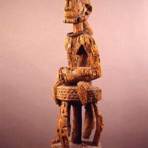 thumbnail of Seated Hogon Figure from Dogon, Mali. medium: wood. date: unknown dimensions: height: 34 inches