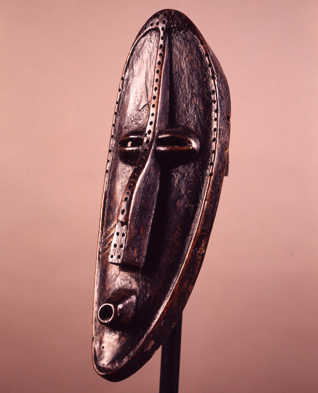 thumbnail of Lozenge-shaped Mask from MaHongwe (Kota), Gabon. medium: wood. date: unknown. height: 15.25 inches