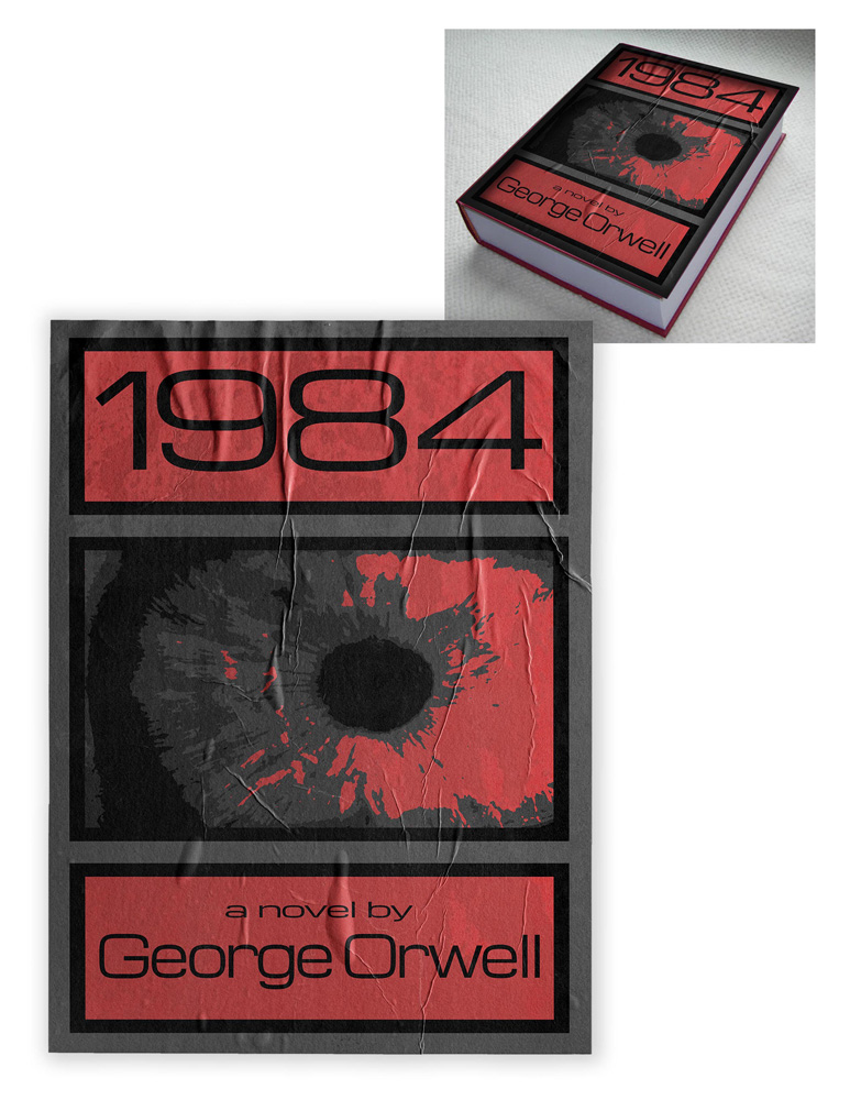 thumbnail of book cover design; 1984 by Michael Gerhardt. medium: digital design. date: 2021. dimensions: 9 x 6 inches
