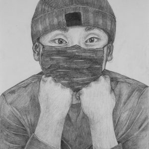 thumbnail of Portrait of Ryan by Dimpal Vaghela. medium: graphite on paper. date: 2021. dimensions: 14 x 11 inches