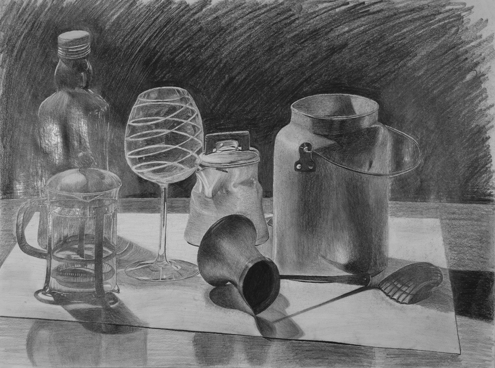 thumbnail of Still Life by Hong Luo. medium: pencil on paper. date: 2021. dimensions: 24 x 18 inches