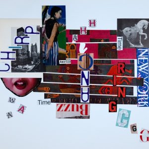 thumbnail of Typography; after Alexia by Aasiya Pineandi. medium: Collage on bristol. date: 2021. dimensions: 14 x 17 inches