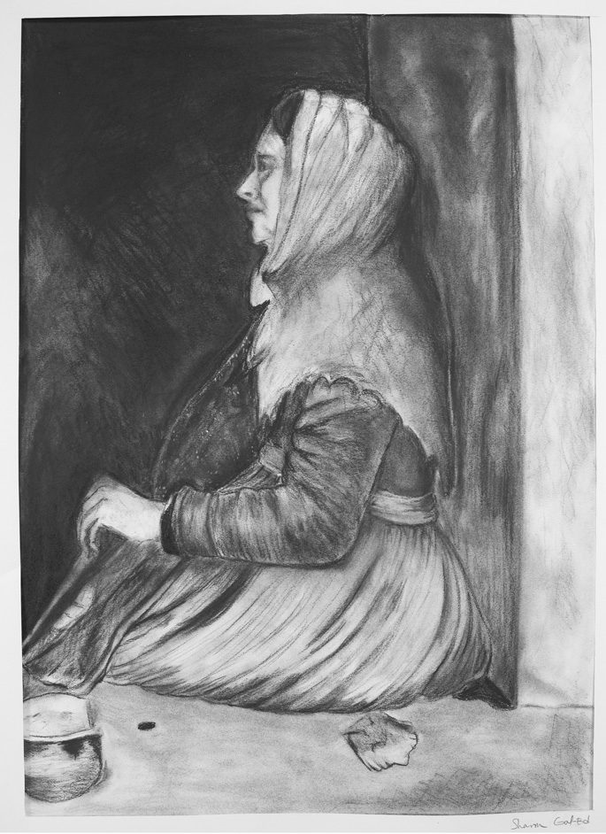 thumbnail of Study after Degas by artist Sharon Gal-Ed. medium: graphite on paper. date: 2010. dimensions: 18 x 24 inches