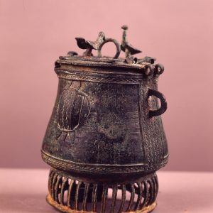 thumbnail of Kuduo Lidded Container from Asante, Ghana Leone. medium: bronze. date: unknown. height: 10 inches