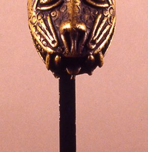 thumbnail of Leopard Head from Kingdom of Benin. medium: bronze. date: unknown. height: 5.5 inches