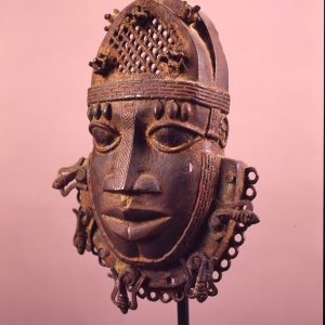 thumbnail of Hip Mask from Kingdom of Benin. medium: bronze. date: unknown. height: 8 inches