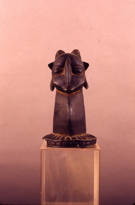 thumbnail of Ram's Head from Owo, Nigeria. medium: bronze. date: unknown. height: 10 inches