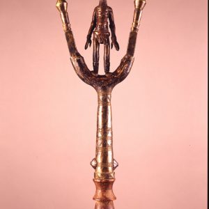 thumbnail of Lightning Staff with Female Figure from Mossi, Burkina Faso. medium: bronze. date: unknown. height: 58 inches