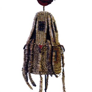 thumbnail of Ile Ore ‘House of the Head from Yoruba, Nigeria. medium: leather. date: unknown. height: 24 inches