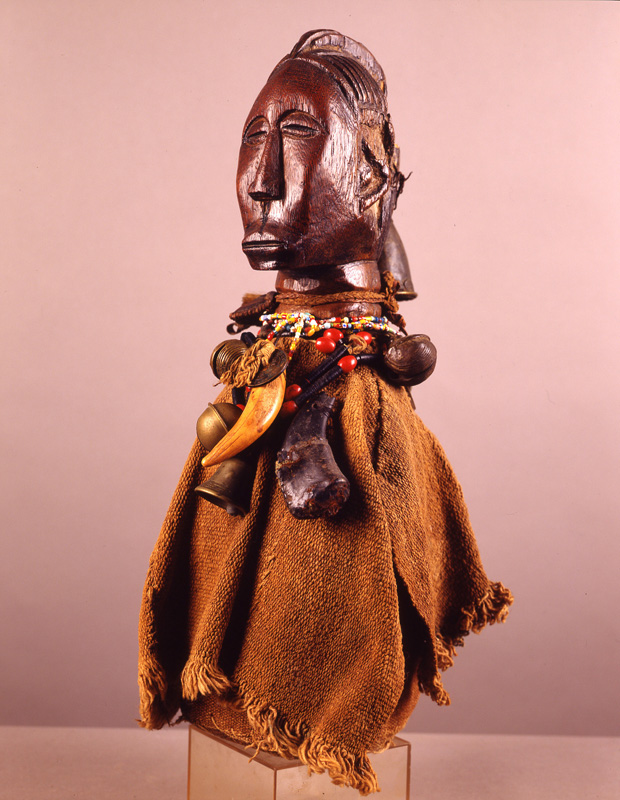 thumbnail of Pomdo (pom’wama) from Kissi, Guinea. medium: wood, textile. date: unknown. height: 18 inches