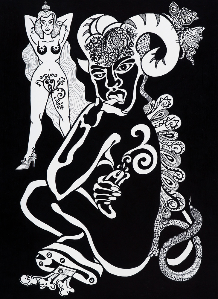 thumbnail of Admiration by russian american artist Yelena Tylkina. medium: ink on paper. date: 2007. dimensions: 22 x 30 inches
