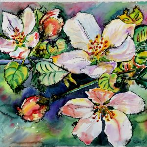 thumbnail of Apple Blossom by Russian American artist Yelena Tylkina. medium: watercolor on paper. date: 2000. dimensions: 31 x 42 inches