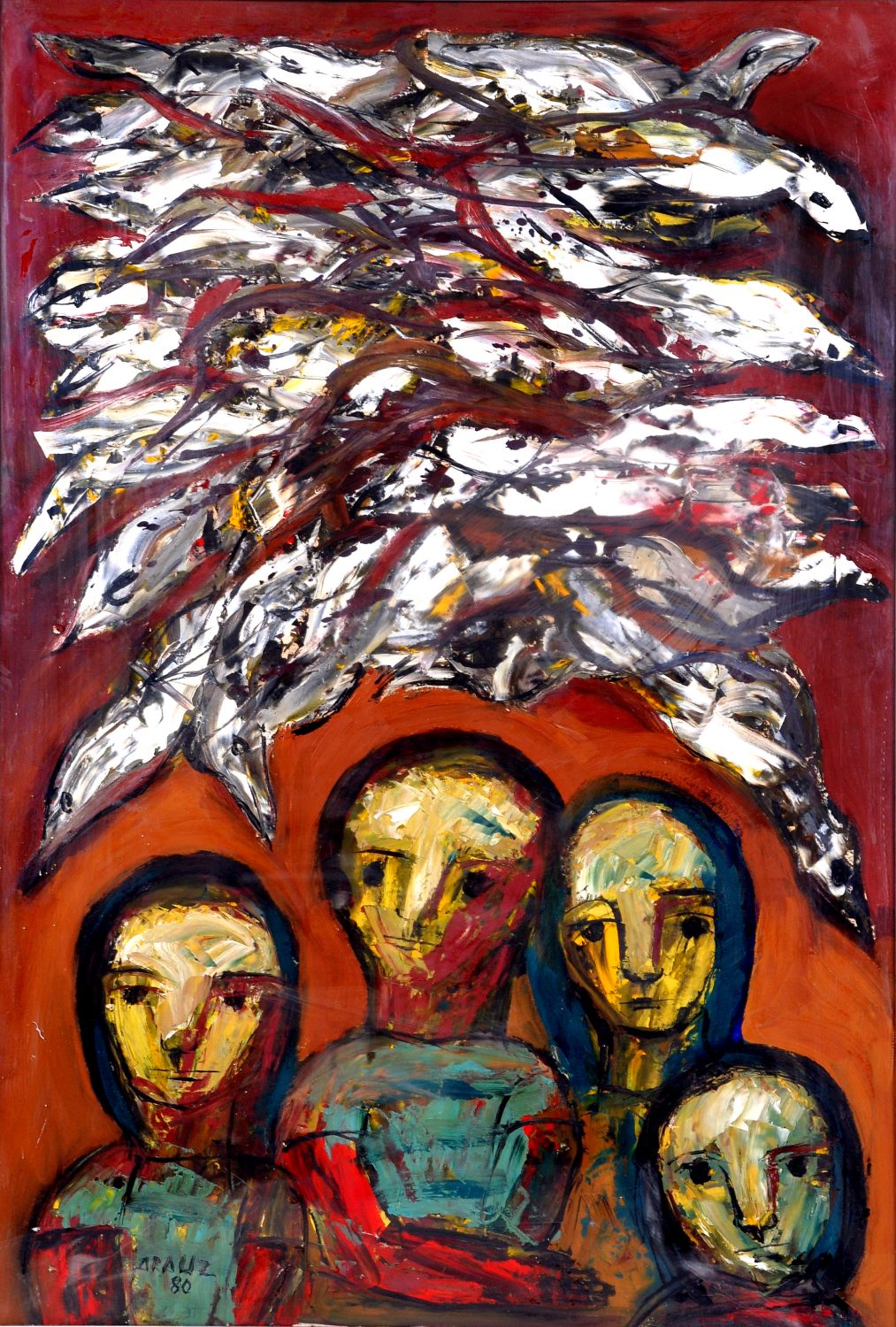 thumbnail of Untitled work by Ecuadorian artist Félix Arauz. medium: oil on canvas. Dimensions: 41 x 28 inches. date: 1980