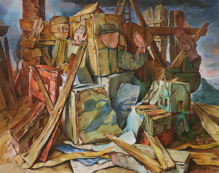 thumbnail of Gal-ed by American artist Samuel Bak. medium: oil on canvas. date: 2007. dimensions: 16 x 20 in