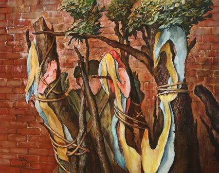 thumbnail of March On by American artist Samuel Bak. medium: oil on canvas. date: 2007. dimensions: 16 x 24 in