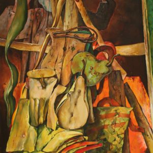 thumbnail of Still Alive by American artist Samuel Bak. medium: oil on canvas. date: 2003 to 2007. dimensions: 28 x 18 in