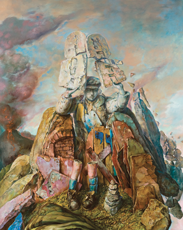 thumbnail of Moyshele by American artist Samuel Bak. medium: oil on canvas. date: unknown. dimensions: 60 x 48 in