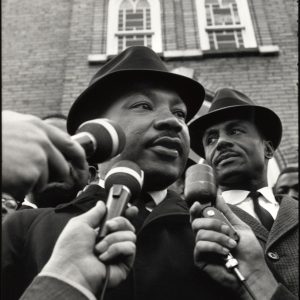 thumbnail of Dr. Martin Luther King Jr.and Rev. Fred Shuttlesworth by Dan Budnik. medium: silver gelatin print. date: March, 1965. dimensions: 12.25 x 8.25 inches