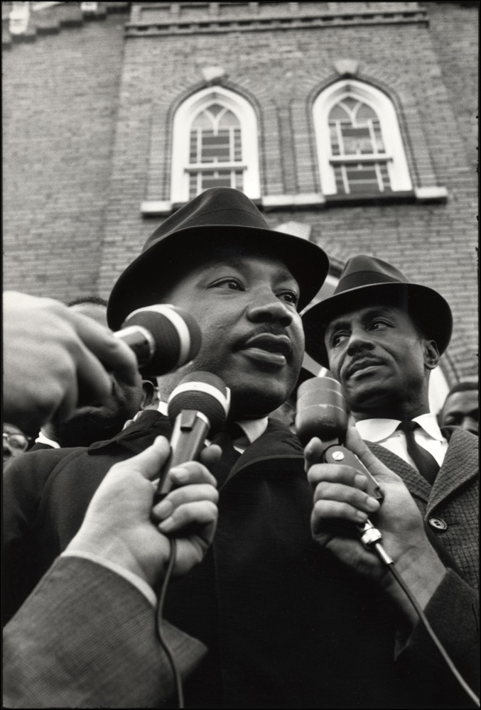 thumbnail of Dr. Martin Luther King Jr.and Rev. Fred Shuttlesworth by Dan Budnik. medium: silver gelatin print. date: March, 1965. dimensions: 12.25 x 8.25 inches