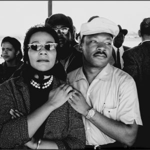 thumbnail of Coretta Scott King and Martin Luther King Jr. by Dan Budnik. medium: silver gelatin print. date: March, 1965. dimensions: 8.25 x 12 inches